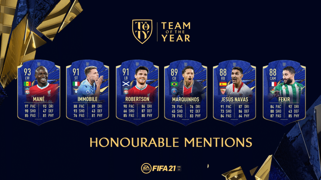FUT 21 : Les TOTY « Mentions Honorables »