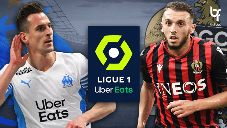 Arkadiusz Milik (OM) et Amine Gouiri (OGC Nice)