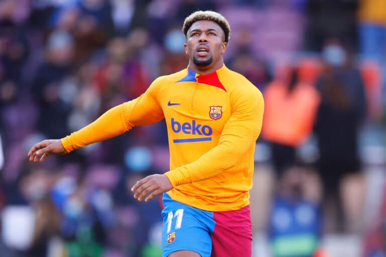 FC Barcelone – FC Séville : Les compositions probables ! Adama Traoré lors d'un échauffement avant un match du FC Barcelone.