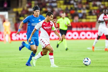 Wissam Ben Yedder lors du match aller entre l'AS Monaco et le PSV Eindhoven.