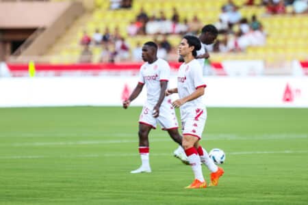 Takumi Minamino lors du match aller entre l'AS Monaco et le PSV.