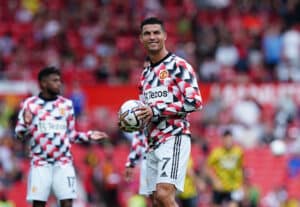 Cristiano Ronaldo avant un match avec Manchester United.