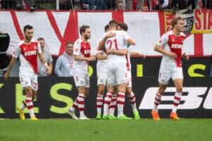 Les joueurs du FC Cologne lors d'un match de Bundesliga.