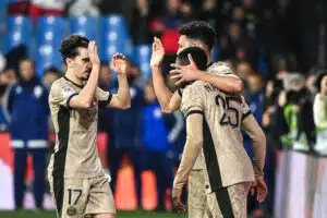 Quatre Parisiens (seuls Vitinha, Nuno Mendes et Goncalo Ramos sur la photo) sont dans la liste du Portugal pour l'Euro 2024.