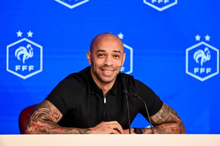 Thierry Henry : « On s’est fixé la médaille d’or aux JO 2024 » Thierry Henry, en conférence de presse.