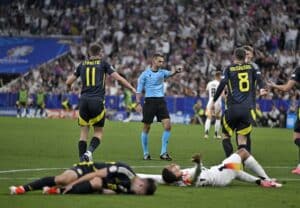 L'arbitre Clément Turpin a pris les bonnes décisions durant le match entre l'Allemagne et l'Ecosse.