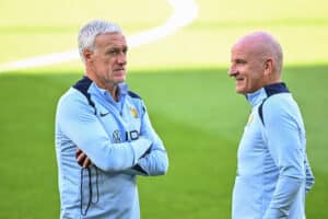 Didier Deschamps avec son adjoint Guy Stéphan.
