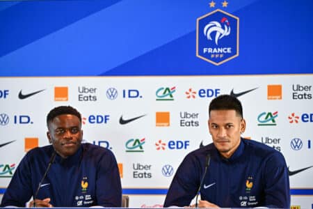 Brice Samba (à gauche) et Alphonse Aréola (à droite) étaient en conférence de presse, ce mercredi.
