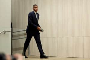 Kylian Mbappé, lors de sa présentation au Real Madrid.