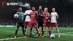 Visuel officiel Liverpool et EA Sports FC 27 réunissant les équipes masculine et féminine du club.
